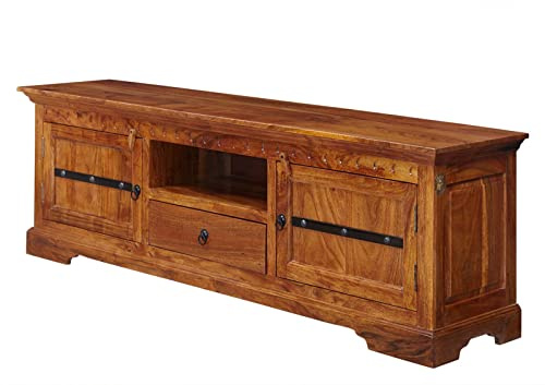 MASSIVMOEBEL24.DE | Oxford TV-Board Akazie 170x40x55 2, Farbe:Hellbraun lackiert, Größe:170x40x55 cm (BxTxH)