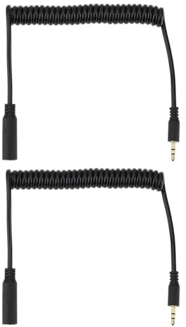 Be In Your Mind 2pcs Cable Auxiliar de Audio TRS de 2,5mm Cable de Extensión de Audio Estéreo de 3 Polos para Videocámara Cámara Control Remoto de Videocámara Auriculares 90cm (Macho A Hembra)
