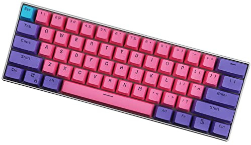 Sunzit Keycaps, 61 Keycaps Backlight Three-Color Mechanical Keypad PBT Keycap for GH60 / RK61 / ALT62 / Magic Duck/Annie/Keyboard Poker Keys