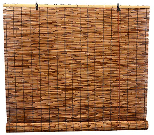 Geovne Estores de Bambú,Cortina de Caña,Cortina De Bambú Impermeable,Cortina de Paja Natural,para Interiores, Exteriores,Personalizables Reed Roller Blinds (50x120cm/20x47in)