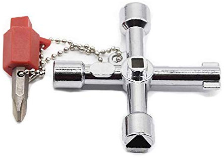 Miupoo Meter Box Key Gas Key Meter Key 4 Way Multi Functional Utilities Key for Electric Cupboard Cabinet Opening Key Radiator Opening Key