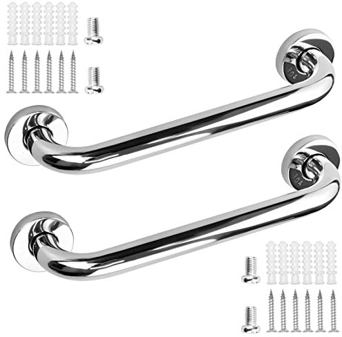 Maniglia per Doccia Antiscivolo, 2 Pezzi Maniglione da Bagno Acciaio Inossidabile Maniglione da Doccia Maniglioni Bagno per Anziani e Bambini, per Bagno, WC, Vasca da Bagno, Scala, Lunghezza 30 cm