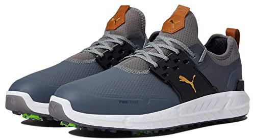 PUMA Mäns Ignite Articulate golfskor, Quiet Shade Team Gold Black, 46 EU