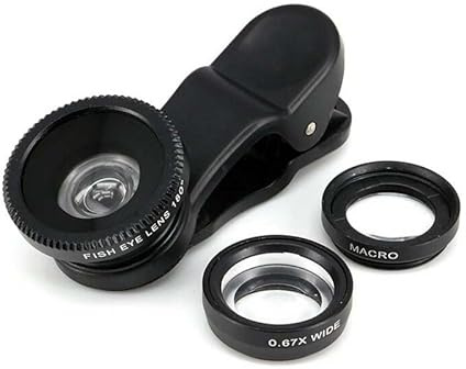 3 in 1 Lens Clamp for iPhone 13 Pro Universal Macro Fisheye Wide Angle Metal Detachable Pouch