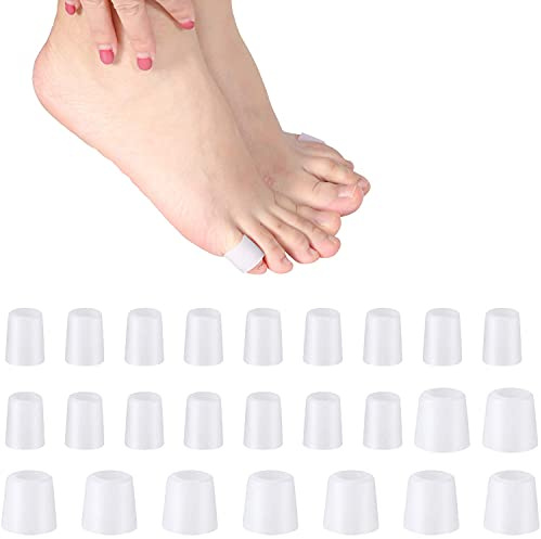 Tubo Acolchado para los Dedos de los Pies Tubos para los Dedos de los Pies Fundas Protectoras de Gel Suave para los Dedos de los Pies y de las Manos (24 piezas)