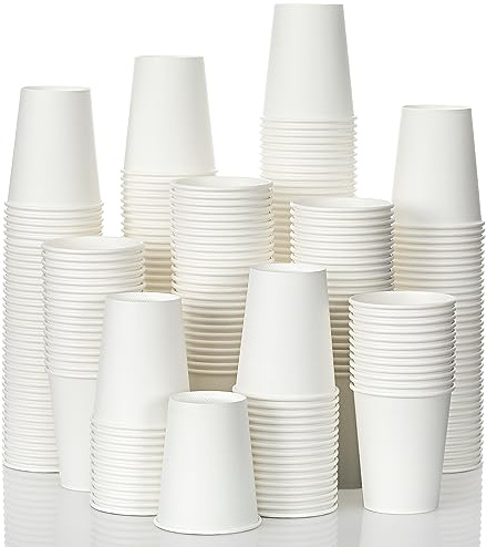 AOZITA 120 Pack 8 oz Paper Cups, White Paper Coffee Cups, Disposable Party Cups, Hot/Cold Beverage Drinking Cup for Water, Juice, Coffee, Tea