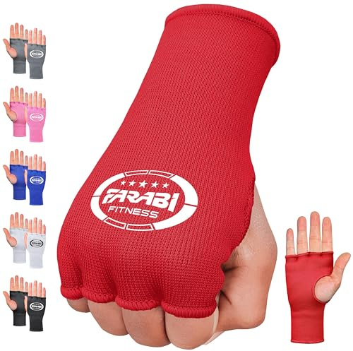Farabi Sports Boxbandagen Halbfinger-Innenhandschuhe mit Gummizug ohne Gelpolster Bandagen für MMA, Muay Thai, Training, Kampfsport, Kickboxen und Kampfsport