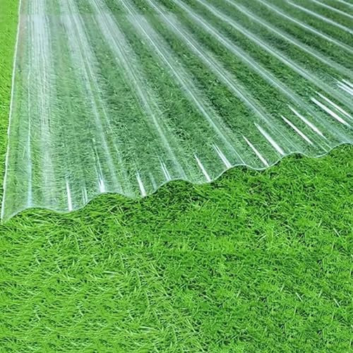 Klares Wellplatten,1mm Dicke Wellbahn Dachbleche,FRP-Tageslichtplatten,Stumme Dachplatten,Anti-UV-Dachmaterial,Verkleidungsplatte,für Pergola Gewächshaus Carports (0.9x1.3m/35x51in,3 Pcs)