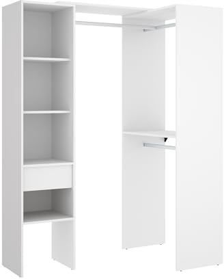 DEKIT GRUPO RIMOBEL SUIT - Cabina Armadio con doppio montaggio in linea o ad angolo – BIANCO – 187 x 98,1 x 41,8 cm