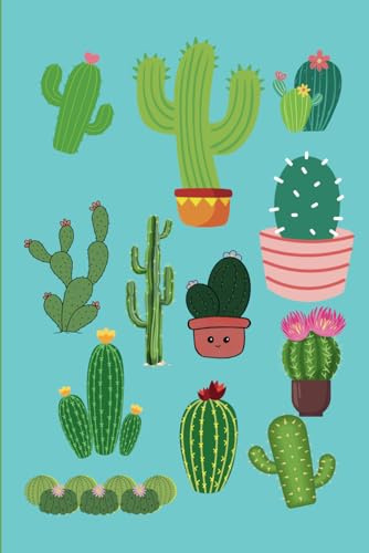 Cactus Themed Ruled Notebook For Succulent Lovers, 120 Ruled Pages