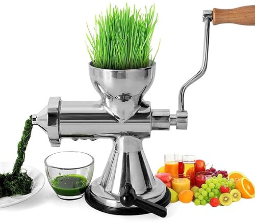 Handvevad vetegräsjuicer, löstagbar design, utrustad med bordsstativ med sugkoppsbas, för juice av vetegräs, selleri, grönkål, spenat, etc.