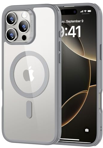 ESR für iPhone 16 Pro Max Hülle (4 in 1) Set, Transparente Matte Hülle mit Displayschutzfolie, Kompatibel mit MagSafe, Militärnorm Schutz, Classic Serie,Mattiertes Grau