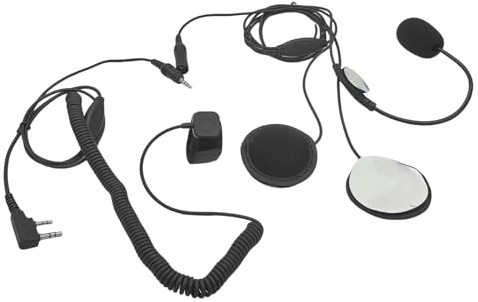 HELETUL Walkie Talkie Helmet Headset 2 Pin 2-way Radio Kit Earpiece Mic Bicycle Bike Full Face Motorcycle Ptt Ear Piece for Baofeng Kenwood Retevis uv5r uv-5r uv 5r