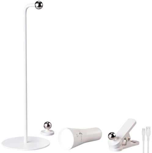 Lunartec 4in1-Akku-LED-Leuchte: 4in1-Akku-Tisch-, Wand-, Klemm- und Taschenlampe, 3 Leuchtmodi, weiß (Nachttischlampe Touch, Taschenlicht, Kabel)