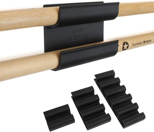 CrunchyWorks STAGECADIA Monolith Drumstick Wandhalter, Trommelstöcke Schlagzeugstöcke, Halter Haken, Ständer Bügel Aufhängung, Mit Montageequipment, Klebepad zum Anbringen an der Wand, Schwarz
