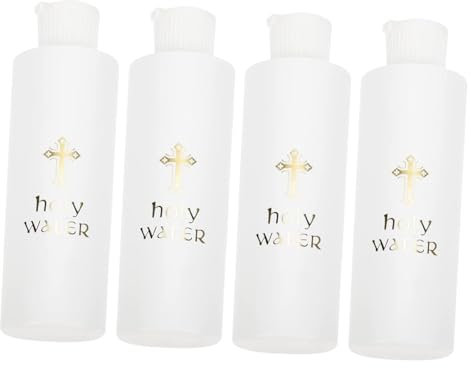 XINCXIN Taza de comunión vintage, 4 piezas Botella de agua bendita Decantador de agua bendita Accesorios de joyería Contenedor de agua bendita Accesorios for botellas de agua