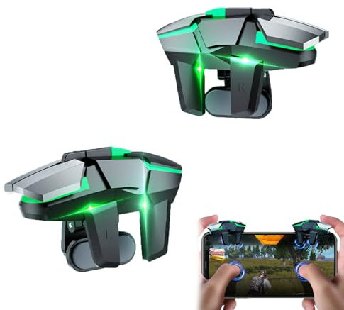 PUBG Mobile Trigger Controller, Contrôleur de Jeu Gachette Mobile Style d'armure Déclencheur Trigger Tirer Téléphone Gamepad Joystick Sensibles Bouton de Tir Compatible avec Android iPhone iOS