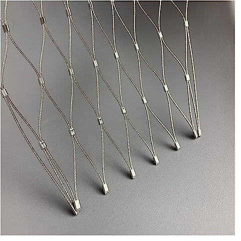 VXHCS 304 Edelstahl-Seilnetz, Multifunktionales Metallgeflecht, Höhenfallschutznetze, 8cm/1,5mm Dehnbare Balustraden-Füllungsmasche, Gartenzaun (0.8x12m)