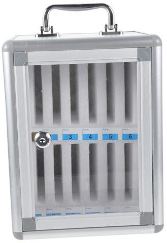 Lurrose Cell Phone Locker Box 12-slot Phone Locking Cabinet with Handle for Office School and Meeting Room Storage