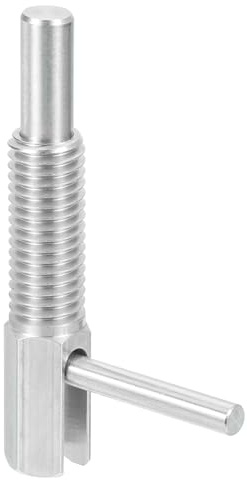 sourcing map Retractable Indexing Plunger Pin, M12 l Spring Plunger Stainless Steel Spring Loaded Latch Telescopic Locking Pin for Machinery Shipbuilding