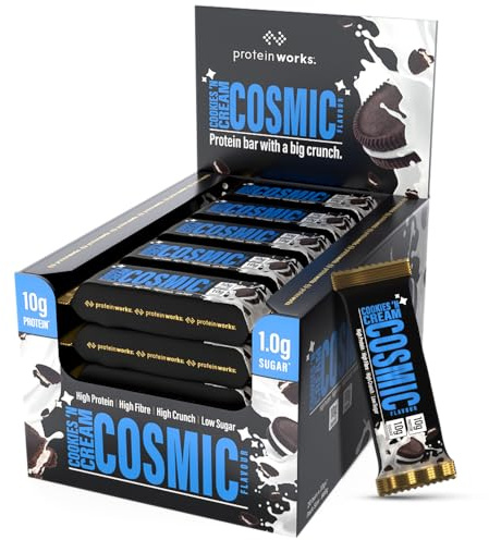 Protein Works | The Big Little Bar, 20 Pack, Cookies 'n' Cream Cosmic | High Protein Bar, Low Sugar, High Fibre, GMO Free, Delicious Protein Snack