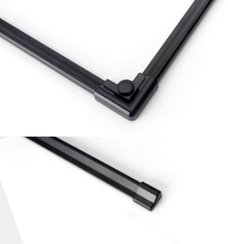 WITEN&NOCK Barre de seuil en aluminium - Joint de douche - Embouts et connecteurs d'angle - Noir - Avec 2 barres de seuil de 100 cm + kit de connecteurs