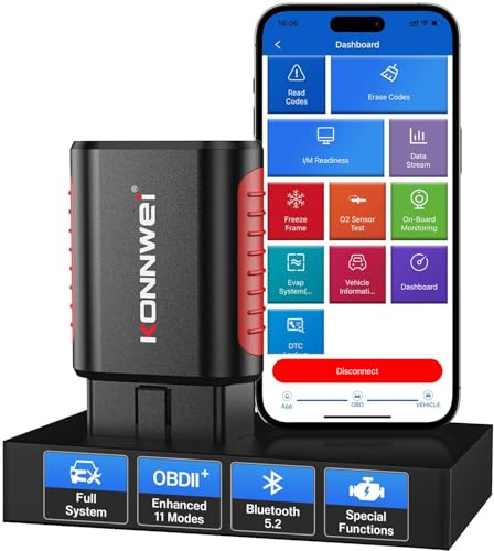 KONNWEI KDIAG OBD2 Car Bluetooth Diagnostic Device, Wireless Diagnostic Tool and Code Reader for All OBD2 Vehicles