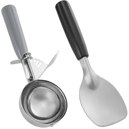 Lot de 2 cuillères à crème glacée professionnelles avec poignée en plastique pour pastèque