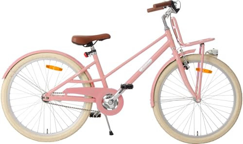 AMIGO Urban - Kinderfahrrad Mädchen - 26 Zoll - Mit Rucktrittbremse und Felgenbremse - 10-12 Jahr - Lachsfarben
