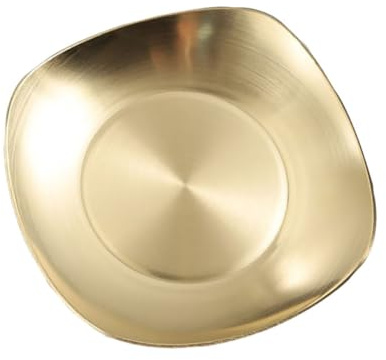 Gatuida Piatto Facile da Pulire in Acciaio Inossidabile 304 Oro per Condimenti Resistente per Casa e Ristorante