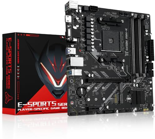 MACHINIST B450 AM4-K Carte mère pour processeurs AMD Ryzen 1-5e génération (DDR4 Max 128 Go, NVME M.2, PCIe 3.0, SATA 3.0, USB 3.0, DP VGA HDMI, compatible Gigabit LAN, M-ATX)