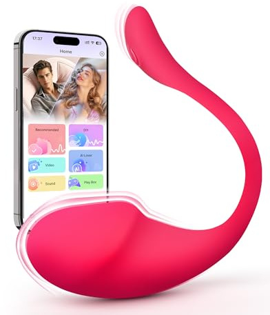 Vibradorador Mujer Juguetes Eróticos Clítoris a Distancia APP Juguetes Eróticos para Pareja Sexuales, AI-Sync 10 Modos Control Remoto Vibrador Mando, Juegos Eróticos Sexuales para Parejas Vibradores