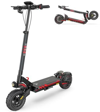 ENGWE E-Scooter Monopattino Elettrico Pieghevole Con Batteria Da 648Wh/864 fino a 50km/70km, Inclinazione Massima di 15° &Freni a Disco Meccaniciz &Display LCD Y400/Y600 (Y400, Nero+Rosso)