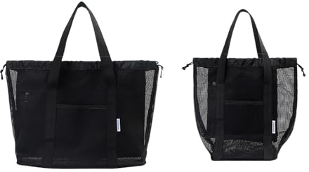 Whoasyst 2-pack nät dusch caddies väskor stor duschkorg badrum toalettväskor gym pool essentiell simväska med vattentät ficka