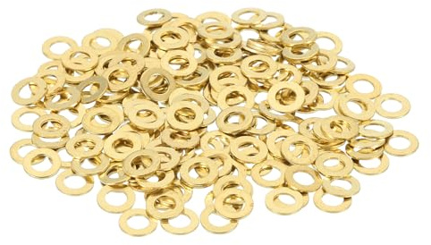 QUARKZMAN 220 Stück Messing Flachscheiben M3 Kupfer Unterlegscheiben Dichtungsscheiben Sortiment 3mm Innendurchmesser 6mm Außendurchmesser 0.5mm Dicke Für Maschinenreparatur