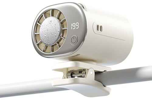 CRGANGZY Climatizzatore Portatile da Auto a Clip, Display LED, Ricaricabile USB, Ventilatore Raffreddamento con 199 Velocità Regolabili per Ventilazione Automobilistica, Ombrello, Ufficio e Viaggi