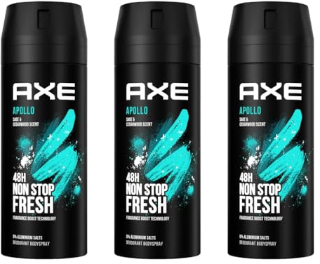 Axe Apollo Men's Deodorant Body Spray 150ml - Pack of 3