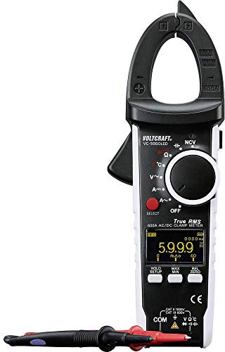 VOLTCRAFT VC-590OLED Stromzange digital OLED-Display CAT III 600 V, CAT II 1000 V Anzeige (Counts): 6000