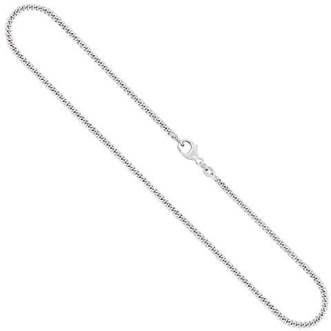 EDELIND Goldkette, Panzerkette flach Weißgold 750/18 K, Länge 50 cm, Breite 2.4 mm, Gewicht ca. 12 g., NEU