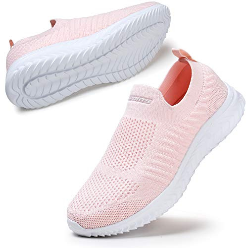 STQ Basket Femme Chaussures de Sport sans Lancts Confortable Chic Respirantes Mode de Ville Marche Slip on Fitness Tennis Travail Légères Enfiler Running Outdoor Gym Jogging Course Basquette Sneakers