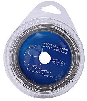 Línea de Pesca, 5 Tipos 10m 7 Hilos Cable de Acero de Pesca, Trenzado Cable de Pesca Cubierto con Alambre de Arrastre de Acero Inoxidable(40 lbs)
