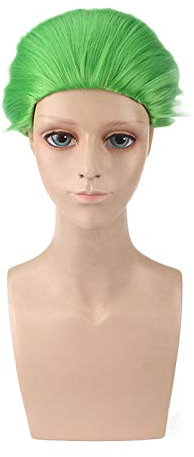 Selbstmordkommando Die Joker Green Short Perücke Cosplay Kostüm Hitzebeständiges Kunsthaar Männer Frauen Cosplay Perücken PL-752