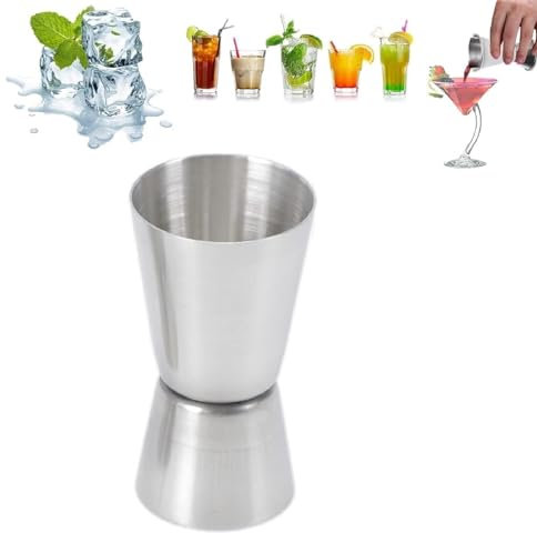 Telituny Cocktail Messbecher Jigger, 20ml Doppelendiger Messbecher Cocktail Shaker Klein Measuring Cups zum Messen von Alkohol-Unzen für Spirituosen Cocktails Mixer Hauswein Restaurants Bars Party