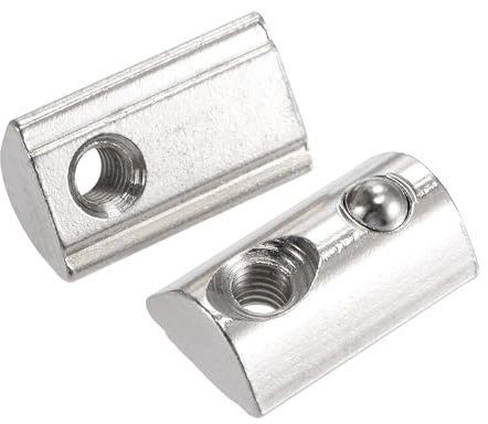 sourcing map M5 T Slot Nuts Roll in Spring T-nut with Ball Carbon Steel for 4040 Series Aluminum Extrusion Profile Rail with 8mm Slot 5Pcs