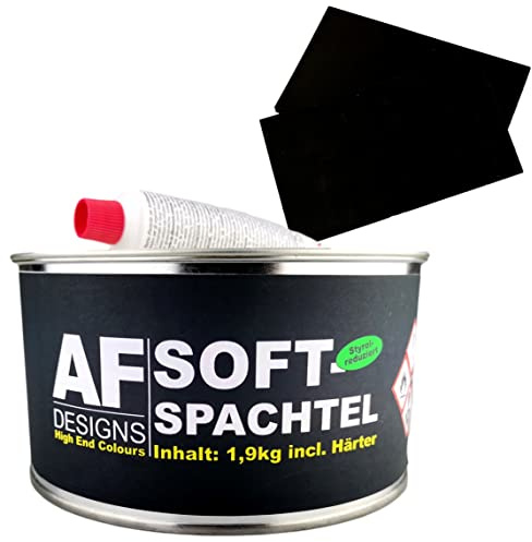 Softspachtel 1.9 Spachtelmasse + 2x Gummispachtel | Hochwertiger Profi SOFT Spachtel + 2 x Gummispachtel