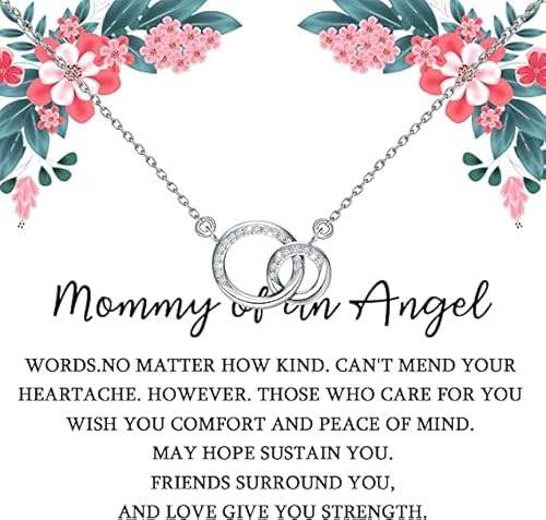 BAUNA Angel Memorial Necklace - Pregnancy Loss Gift For Mommy Remembrance