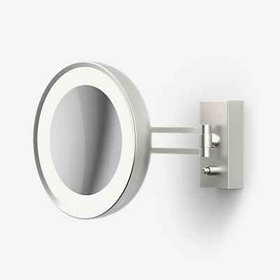 Decor Walther BS 36 Wandkosmetikspiegel LED, Nickel satiniert - Vergrößerung 7-Fach