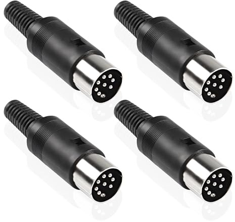 MEIRIYFA DIN 8-Pin Stecker, 4-Pack DIN 8 Pin MIDI Kabel Audio Adapter Sockel Lötklemmen Stecker für Mixer, elektronische Trommel, MIDI Keyboard
