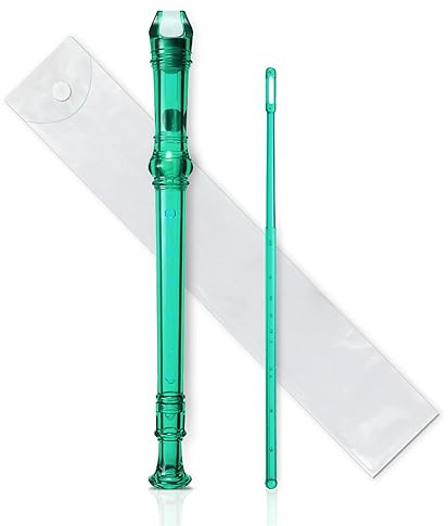 skola blockflöjt Flerfärgad 8-håls Lång Flöjtinstrument För Nybörjare Musikalisk Sopran-plastblockflöjt (Color : Green)