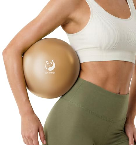 Slim Panda Gymnastikball Klein, 23 cm Pilates Ball mit Aufblasbarem Strohhalm, Soft Yoga Ball für Senioren Therapie, Hause, Fitness, Balance TrainingRoségold